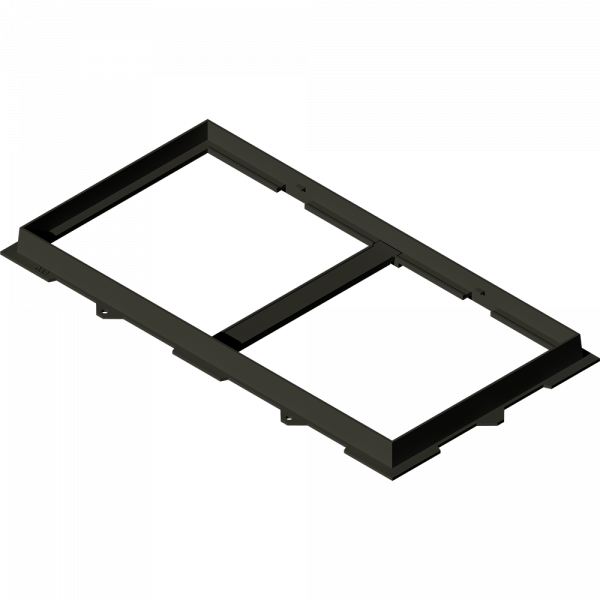 066 – MARCO DÚCTIL PASO DOBLE 674 x 1278 CON TRAVESAÑO PARA TAPAS CON SISTEMA DE SEGURIDAD INOX