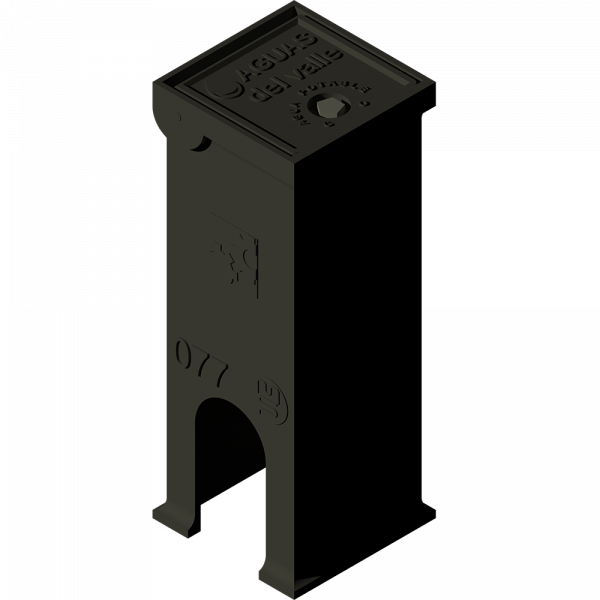 077 – GUARDA LLAVE DUCTIL CON SISTEMA DE CIERRE LOGO AGUAS DEL VALLE 400x150mm