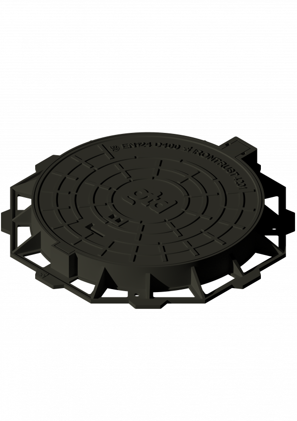 4201 - TAPA CAMARA CALZADA Y ANILLO ARTICULADA FUNDICIÓN NODULAR CON SISTEMA DE SEGURIDAD INOX GTD D400