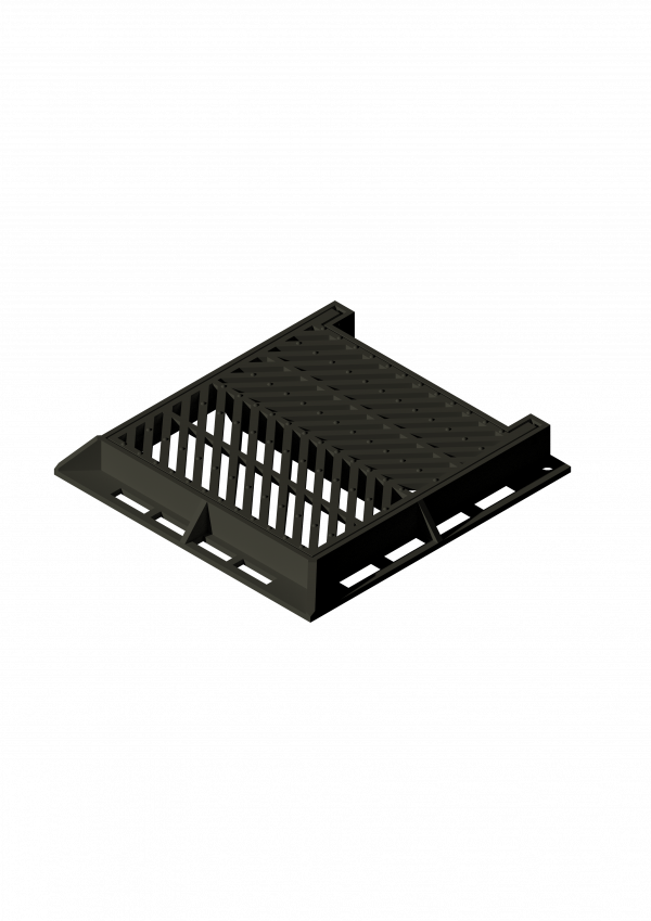 484 - REJILLA SUMIDERO ARTICULADA CON MARCO 500x500mm FUNDICION DUCTIL TIPO COLA DE PEZ C250