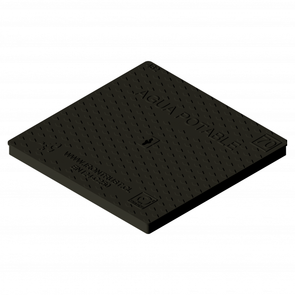 462 – TAPA DÚCTIL AUXILIAR LOGO AGUA POTABLE 624x624mm C250