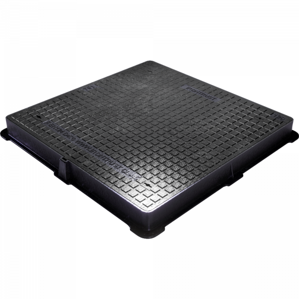 791 – TAPA Y MARCO ACERO DUCTIL LOGO IRONTRUST 1200X1200MM D400