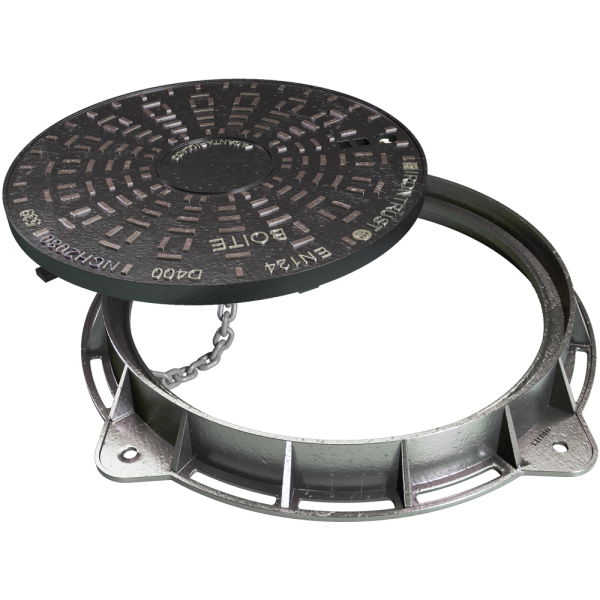 539 – TAPA Y ANILLO BOITE SRL DN600 NCH2080 ALCANTARILLADO D400 CON CADENA