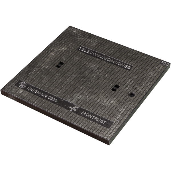 760 – TAPA DUCTIL AUXILIAR LOGO TELECOMUNICACIONES SRL 595 X 595 C250