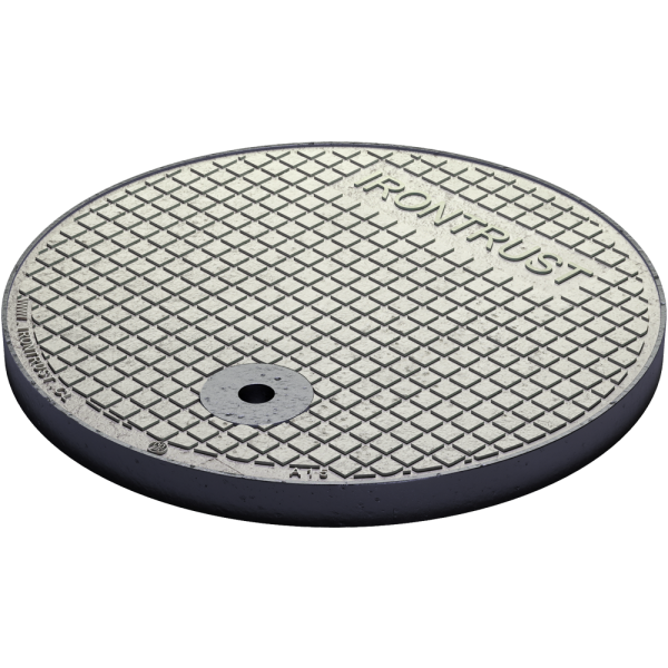 844 – TAPA HORMIGONADA Ø604mm LOGO IRONTRUST A15
